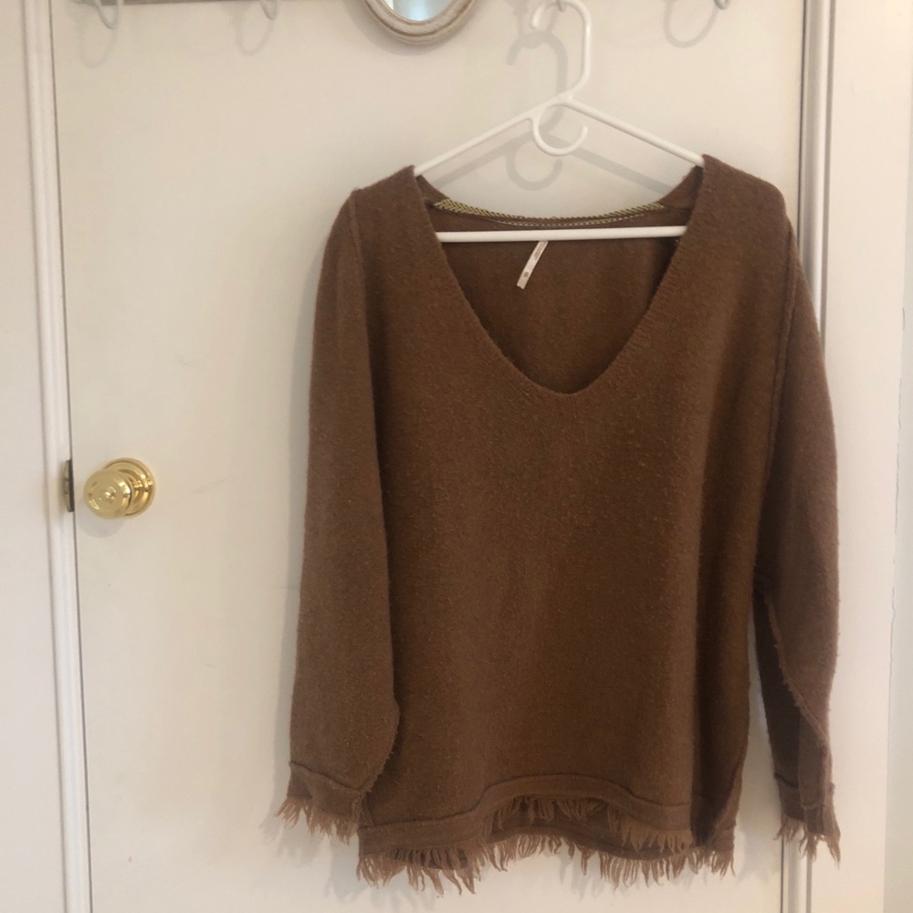 Free People Light Brown Will Sweater (XS/S)
